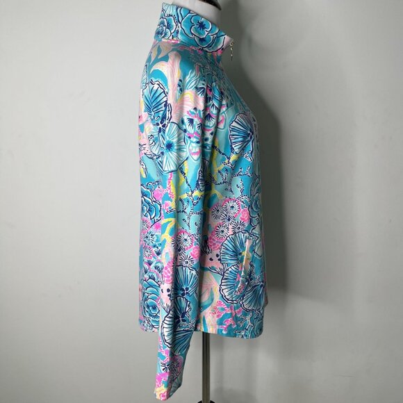 Lilly Pulitzer #004839 Women's Blue Skipper Popover 1/4 Zip Up Jacket Size Small - Picture 3 of 10